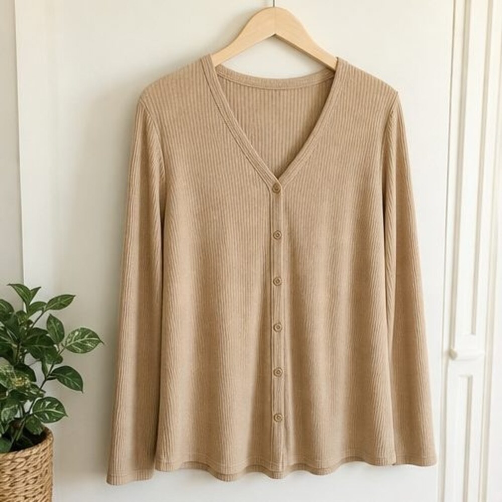 Camel Ruffle Blouse